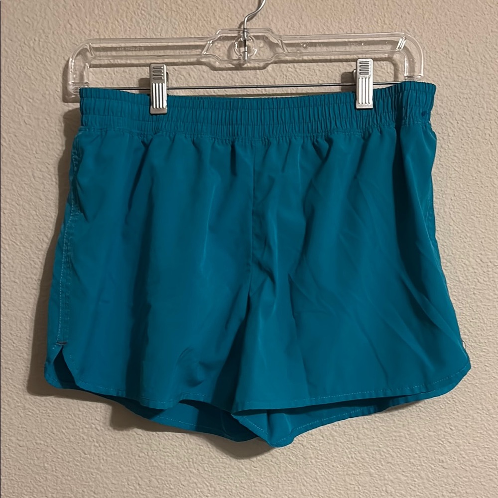 Champion Teal Athletic Shorts with other shorts underneath size medium